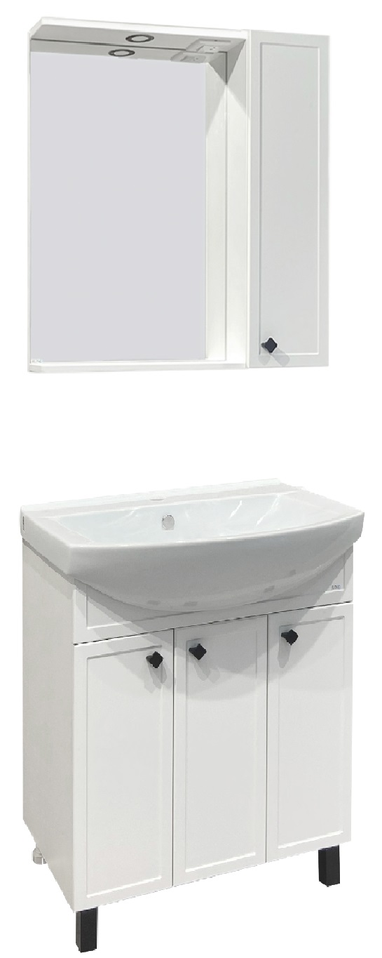 Мебель для ванной комнаты Runo Римини 75 см напольная, белая, цвет белый 00-00001255 - фото 2