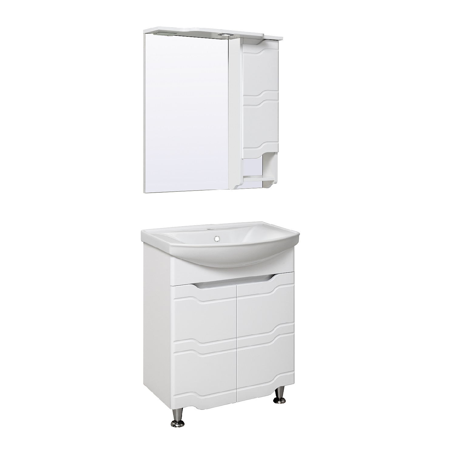 Мебель для ванной комнаты Runo Стиль 65 см напольная, белая, цвет белый УТ000002338 - фото 2