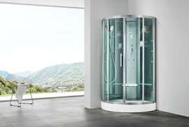 Душевая кабина SSWW 100x100 BU602 стекло прозрачное, профиль матовое серебро