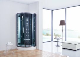 Душевая кабина SSWW 90x90 BU601 стекло прозрачное, профиль черный