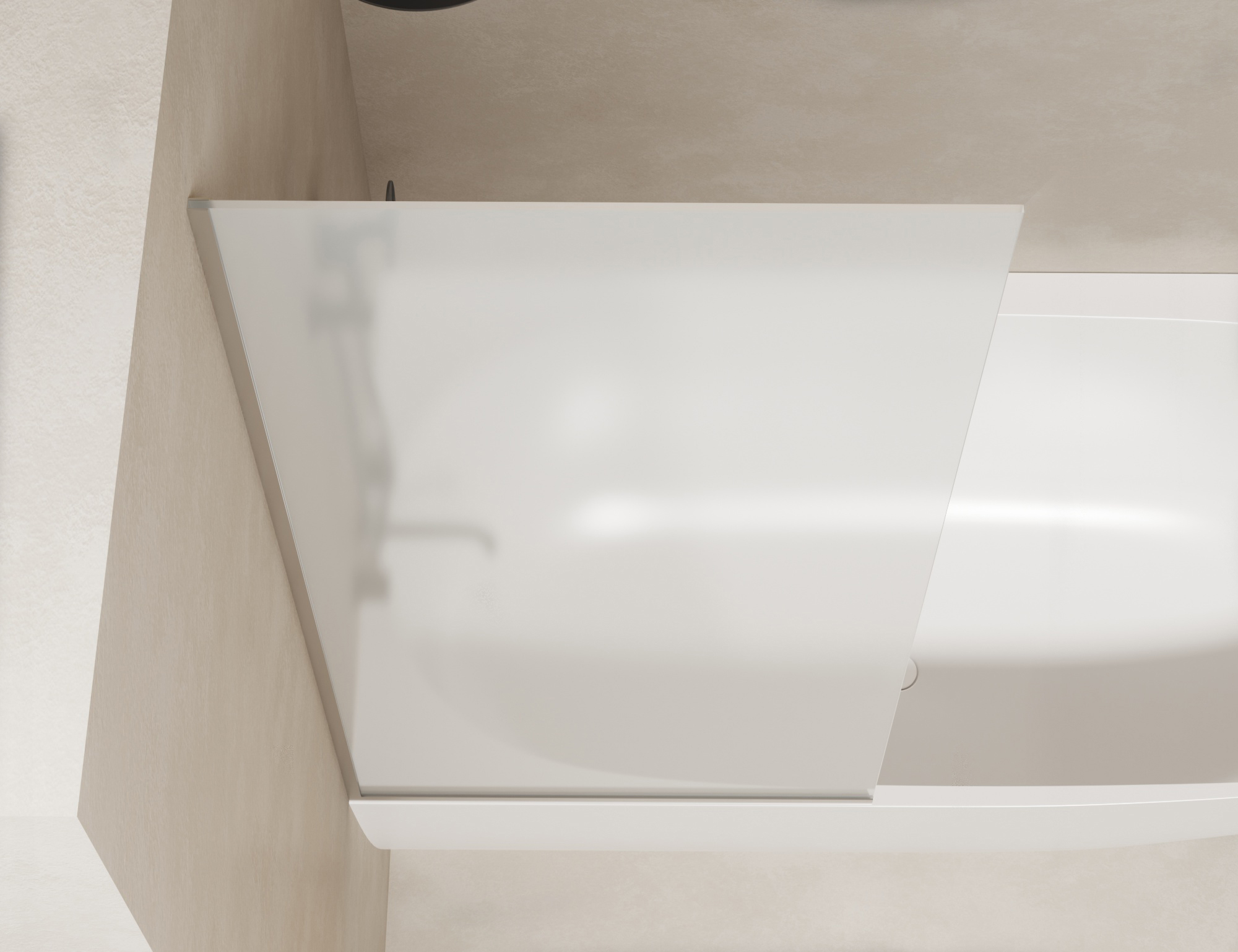 Шторка для ванны Salini Atrio 70 см 22301S стекло матовое, профиль серебро - фото 1