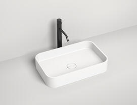 Раковина накладная Salini  Callista 01 S-Sense 54 см 1101104G из литьевого мрамора, глянцевая белая