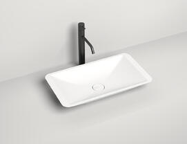 Раковина накладная Salini  Callista 03 S-Sense 57 см 1101107G из литьевого мрамора, глянцевая белая