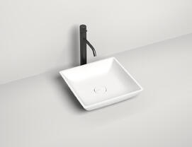 Раковина накладная Salini  Callista 04 S-Sense 38 см 1101108G из литьевого мрамора, глянцевая белая
