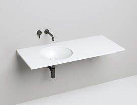 Раковина встраиваемая снизу Salini  Marea 08 S-Stone 42 см 1802208M из искусственного камня, белая матовая