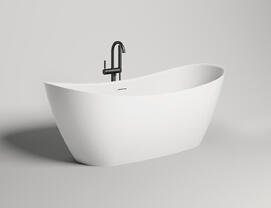 Ванна из искусственного камня Salini  Noemi S-stone 170x75 101722M белая матовая, отдельностоящая, с донным клапаном