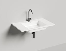 Раковина подвесная Salini  Onda S-Stone 80 см 1402201M из искусственного камня, белая матовая, с донным клапаном