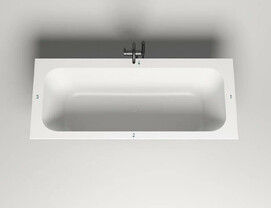 Ванна из литьевого мрамора Salini  Orlanda Plus Kit S-sense 190x100 102114G белая глянцевая, встраиваемая