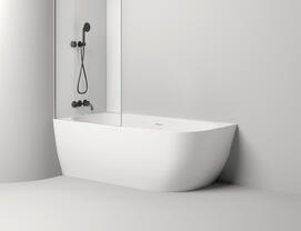 Ванна из литьевого мрамора Salini  Sofia Corner L 170х85 S-sense 102515G белая глянцевая, пристенная угловая