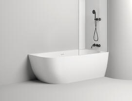 Ванна из литьевого мрамора Salini  Sofia Corner R 170х85 S-sense 102514G белая глянцевая, пристенная угловая