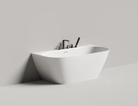 Ванна из литьевого мрамора Salini  Sofia Wall 160x80 S-sense 102517G белая глянцевая, пристенная
