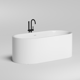 Ванна из литьевого мрамора Salini  Perla S-Sense 170x80 1049101G белая глянцевая, отдельностоящая, с донным клапаном
