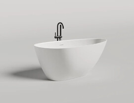 Ванна из литьевого мрамора Salini  Paola 160x80 1015103G отдельностоящая, S-sense, белая глянцевая