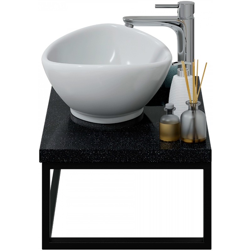 Мебель для ванной комнаты СанТа 80 см подвесная, муар, цвет черный 900145 - фото 6