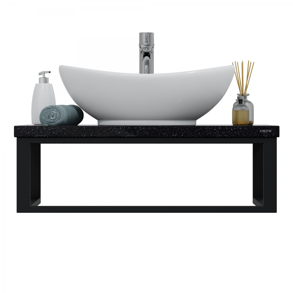 Мебель для ванной комнаты СанТа 80 см подвесная, муар, цвет черный 900145 - фото 4