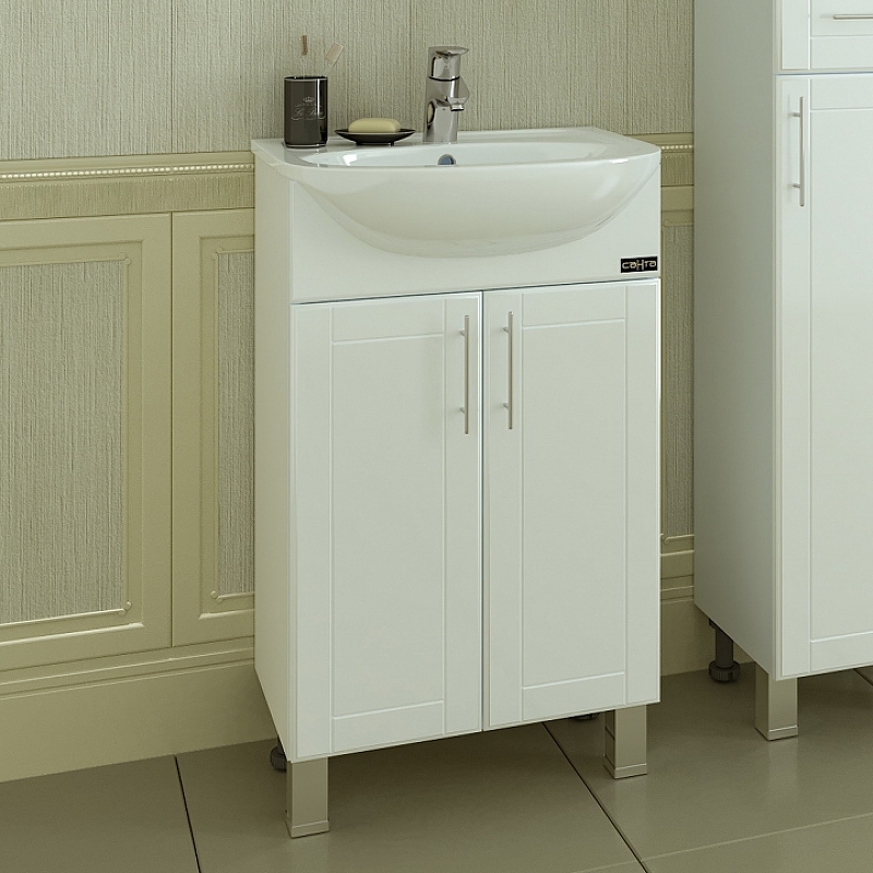 Мебель для ванной комнаты СанТа Дублин 50 см напольная, белая, цвет белый 223011 - фото 4