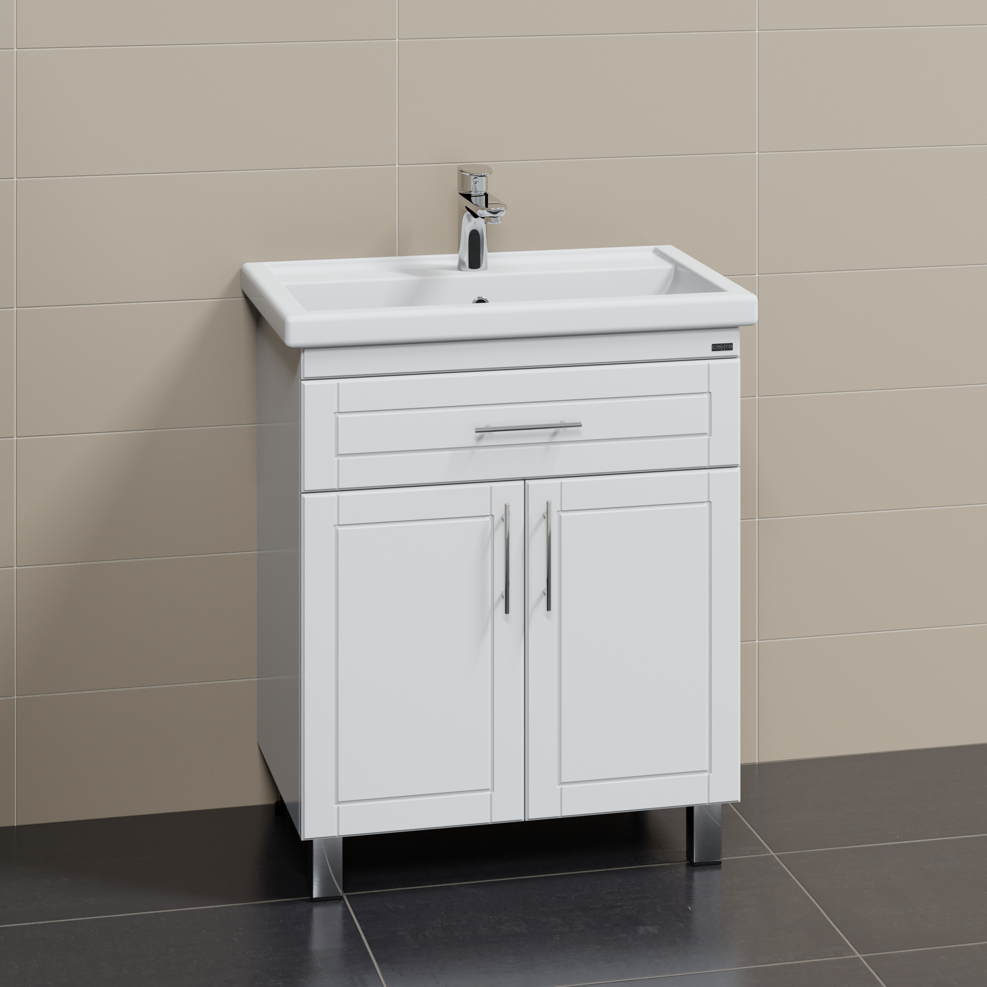 Мебель для ванной комнаты СанТа Дублин 70 см напольная, белая, цвет белый 223004 - фото 6