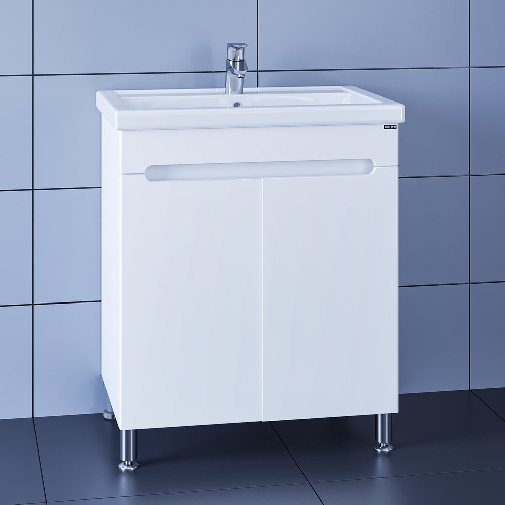 Мебель для ванной комнаты СанТа Лондон 70 см дверцы, напольная белая, цвет белый 224016 - фото 3