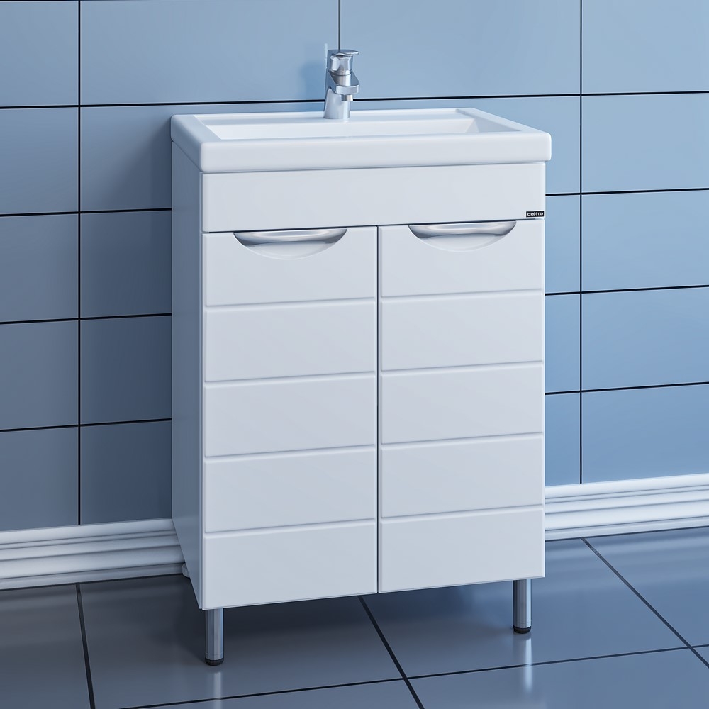 Мебель для ванной комнаты СанТа Родос 60 см напольная, белая, цвет белый 206012N - фото 2