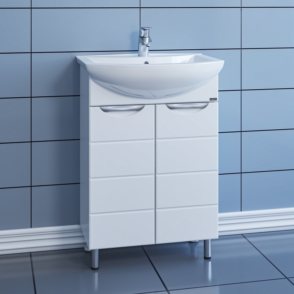 Мебель для ванной комнаты СанТа Родос 60 см напольная, белая, цвет белый 206022 - фото 2