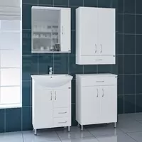 Мебель для ванной СанТа Грация 60 см 2 ящика и дверцы, напольная белая