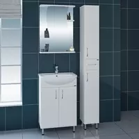 Мебель для ванной СанТа Уют 55 см 2 дверцы, напольная белая