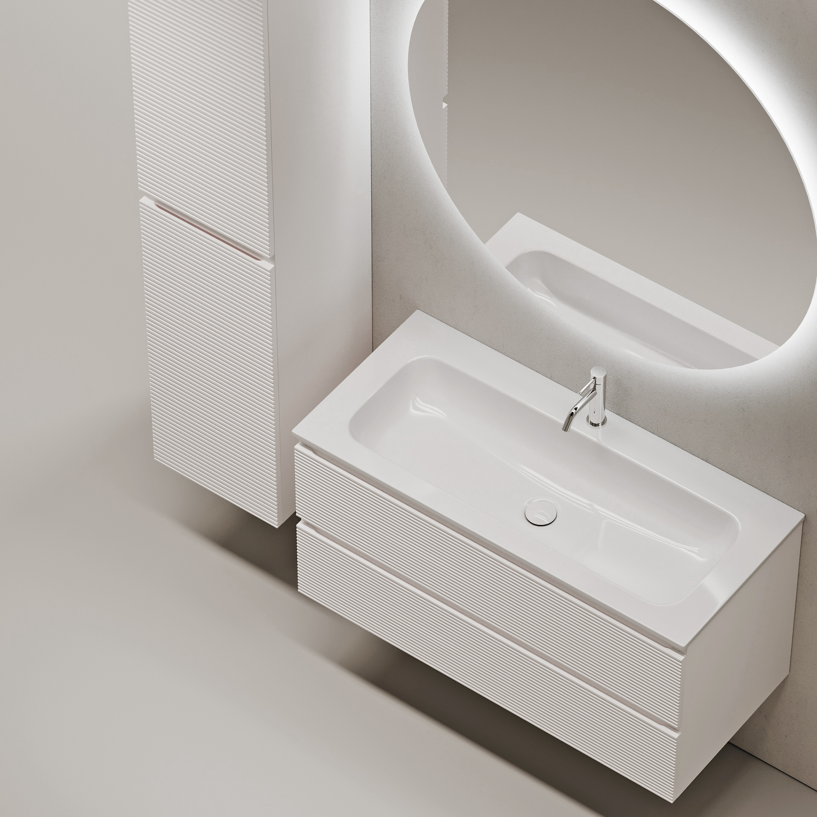 Мебель для ванной комнаты Sancos FOLK 100 см Bianco, цвет белый FL100W - фото 3