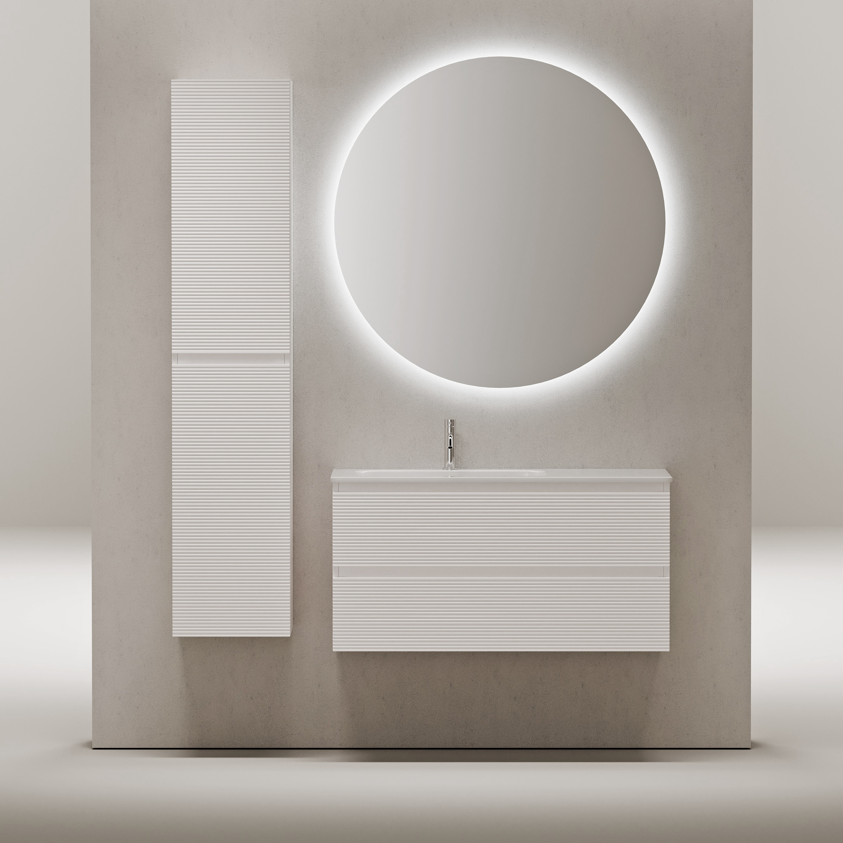 Мебель для ванной комнаты Sancos FOLK 100 см Bianco левая, цвет белый