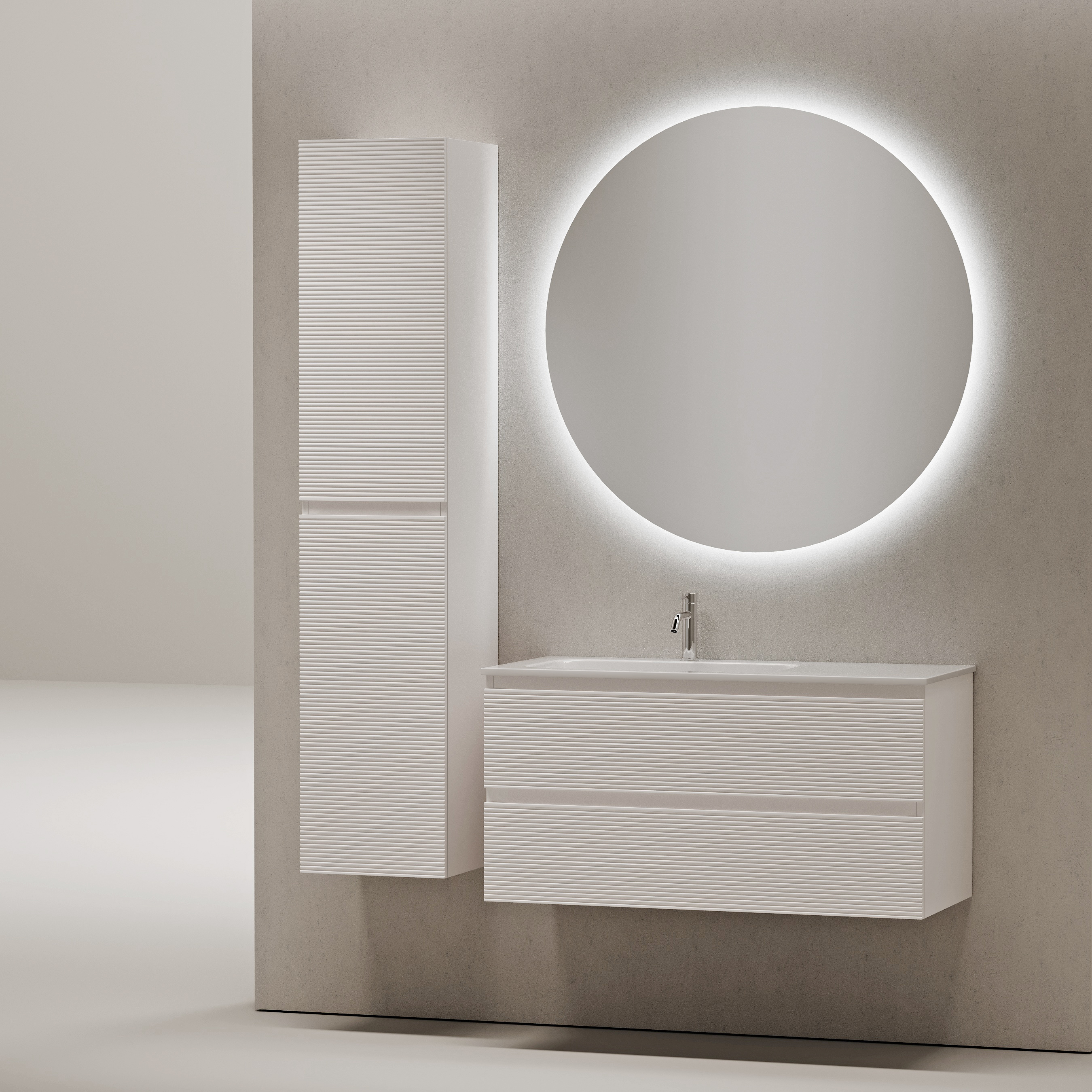Мебель для ванной комнаты Sancos FOLK 100 см Bianco левая, цвет белый FL100LW - фото 3