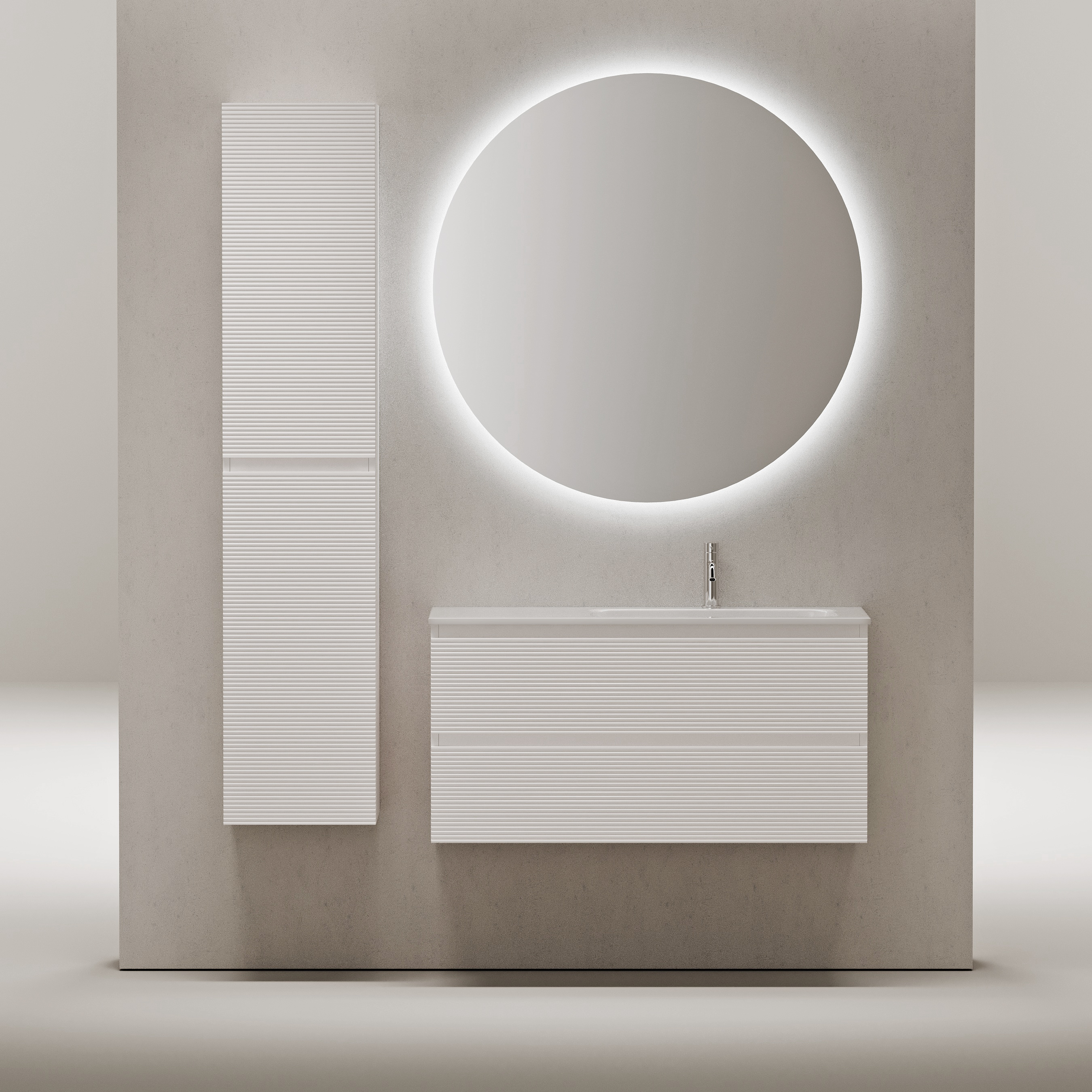 Мебель для ванной комнаты Sancos FOLK 100 см Bianco правая, цвет белый