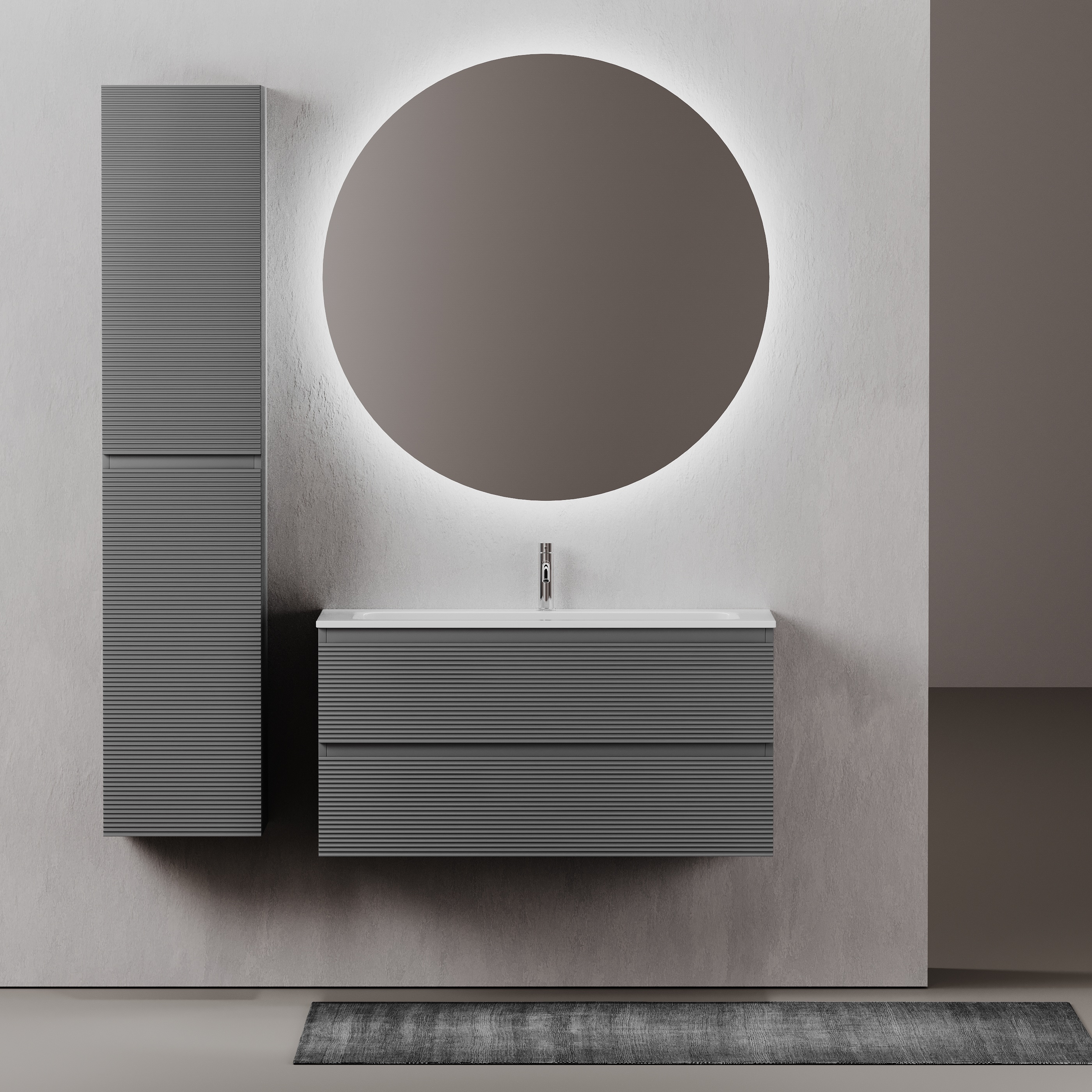 Мебель для ванной комнаты Sancos FOLK 100 см Grey soft, цвет серый