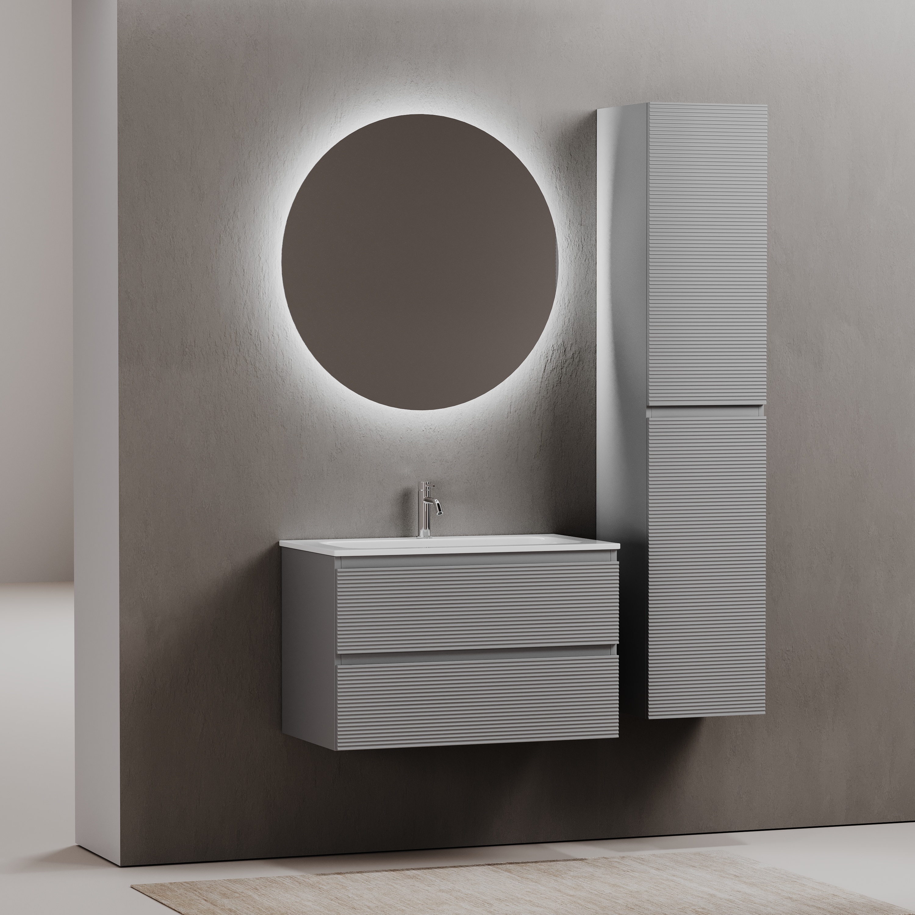 Мебель для ванной комнаты Sancos FOLK 80 см Ergraut soft, цвет серый FL80ES - фото 2