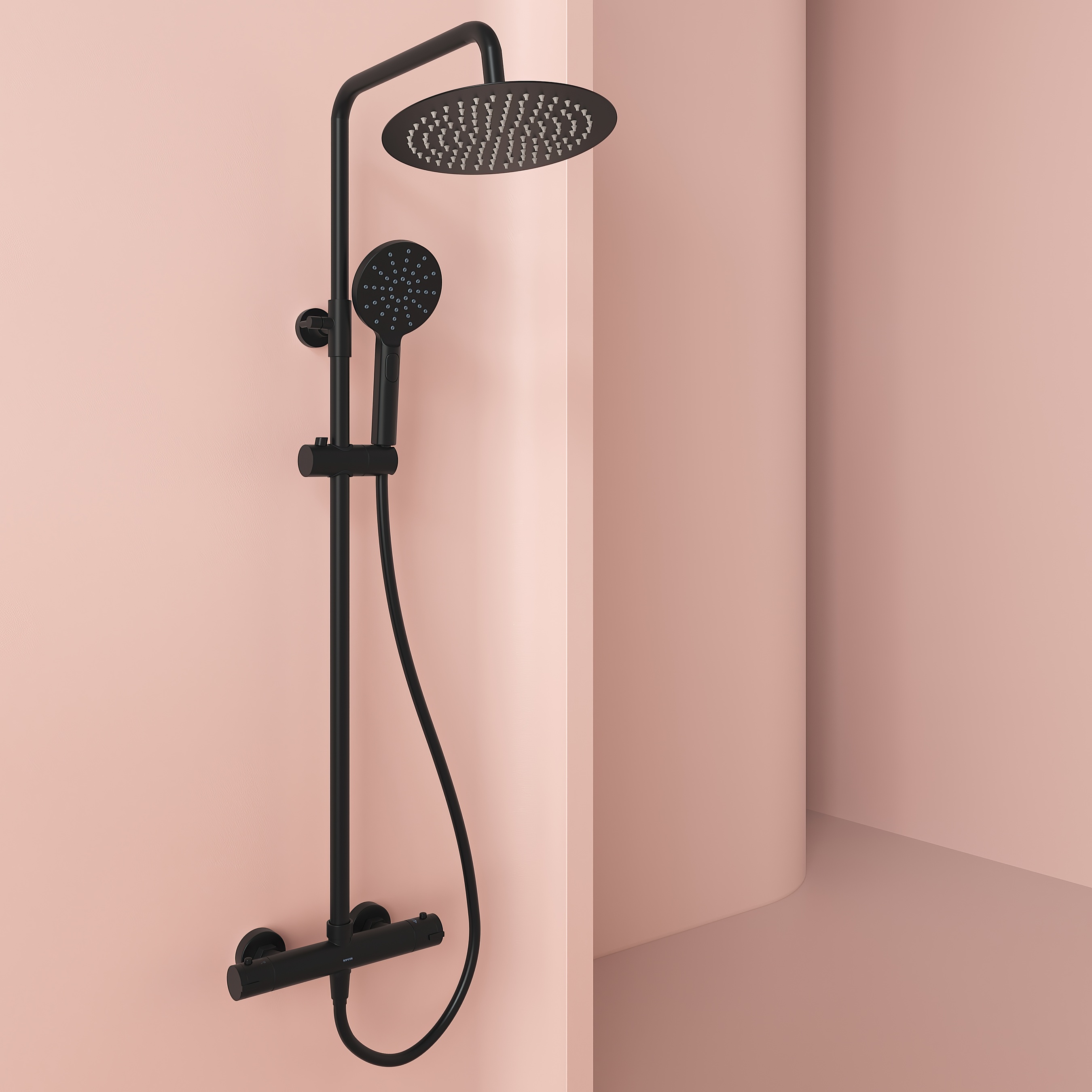 Душевая стойка Sancos Kanedo SC7200MB черная матовая с термостатом без излива 24990₽