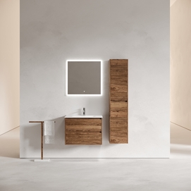 Тумба с раковиной Sancos Libra LB70ECH 70 см подвесная, 2 ящика, дуб чарльстон