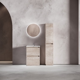 Тумба с раковиной Sancos Libra Floor LB60FEG 60 см напольная, 2 ящика, дуб галифакс натуральный