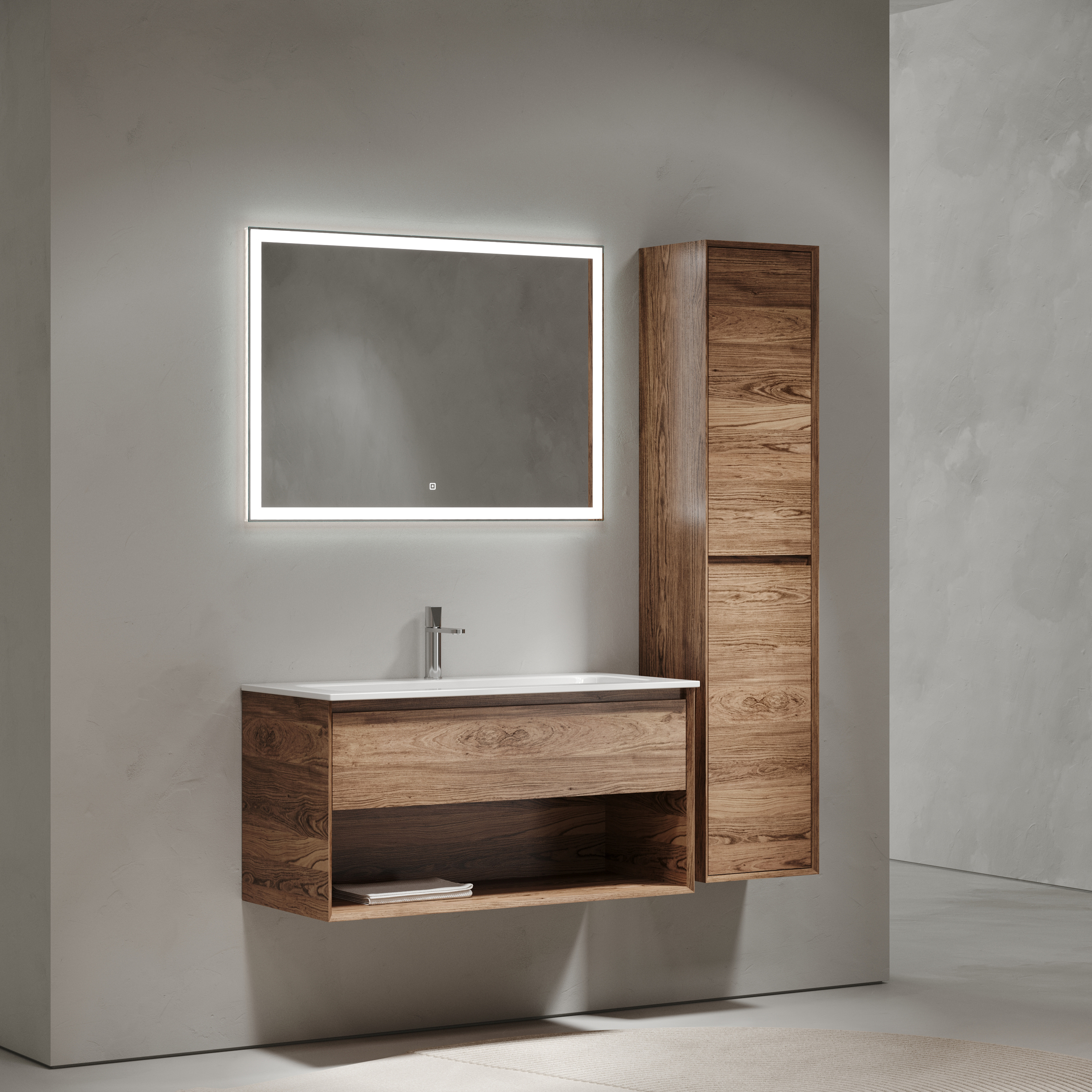Мебель для ванной комнаты Sancos Marmi 1.0 100 см дуб чарльстон, цвет коричневый MR1.0100ECH - фото 2