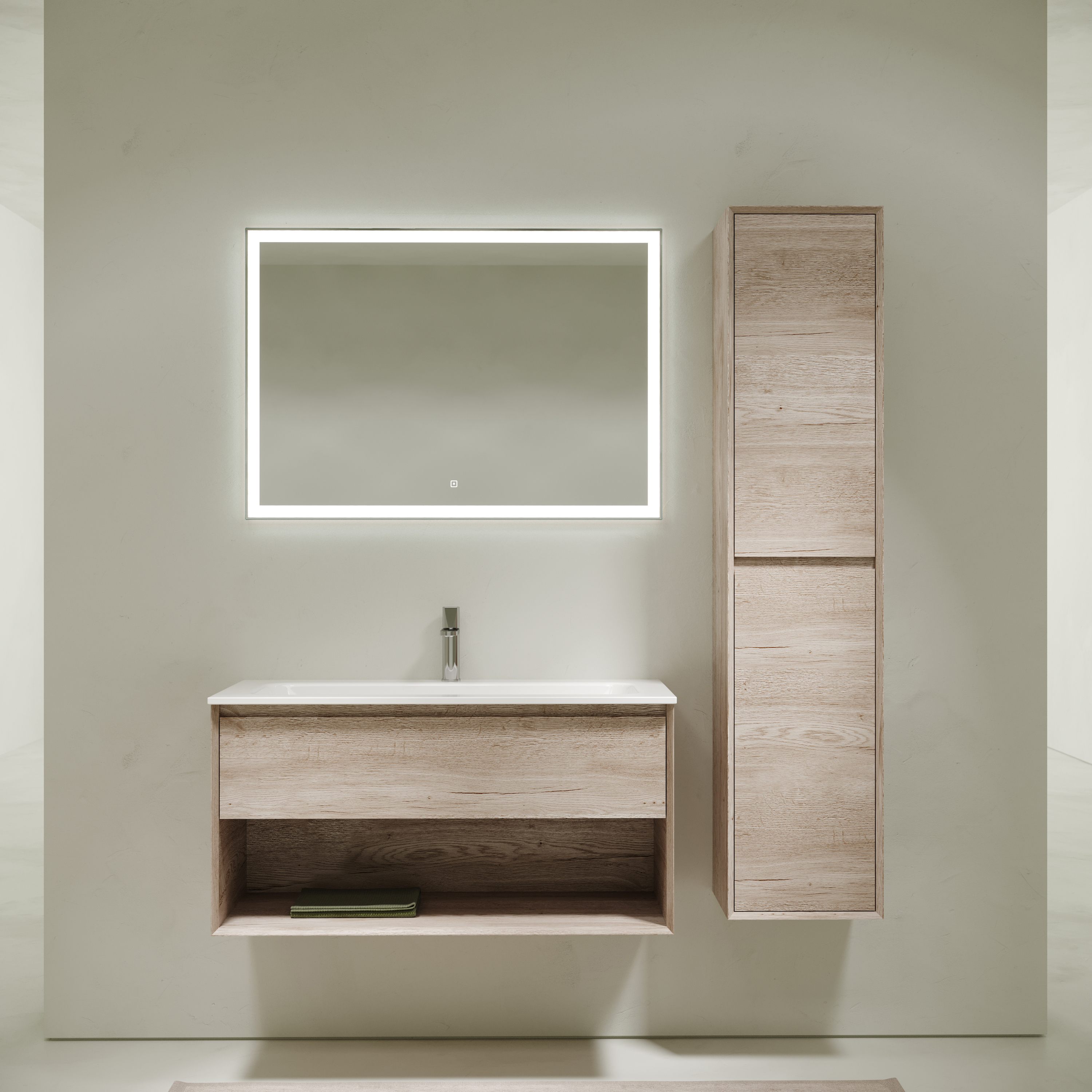 Мебель для ванной комнаты Sancos Marmi 1.0 100 см дуб галифакс натуральный, цвет коричневый