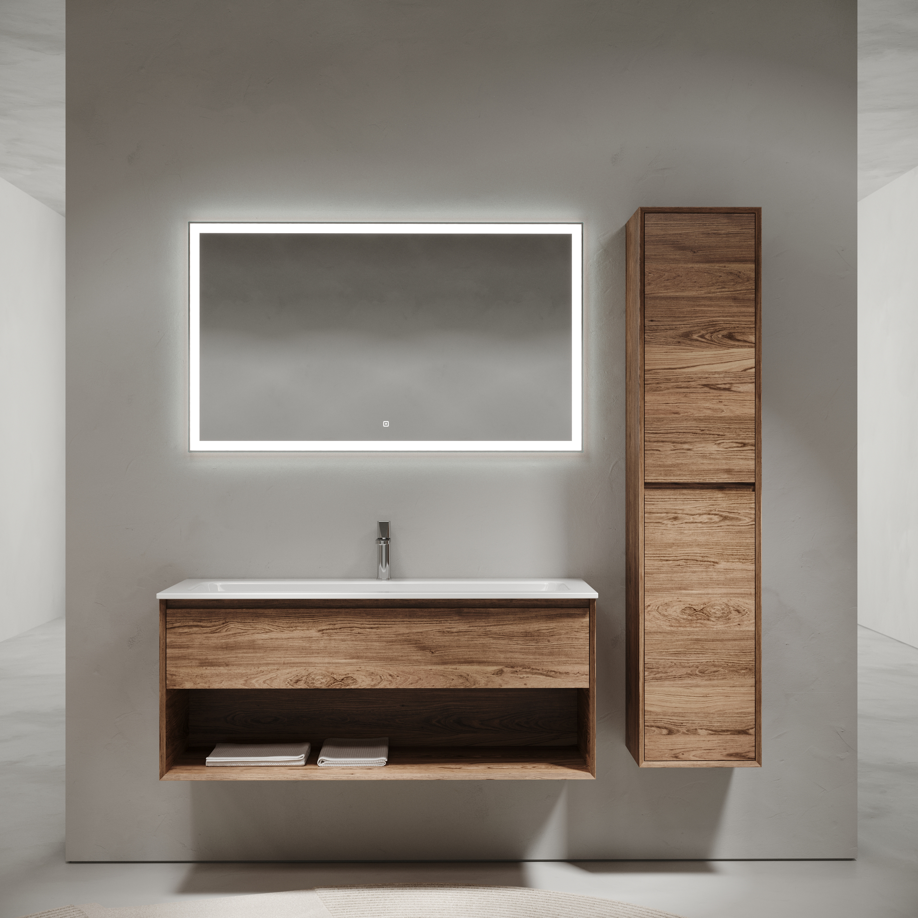 Мебель для ванной комнаты Sancos Marmi 1.0 120 см дуб чарльстон, цвет коричневый MR1.0120ECH - фото 1