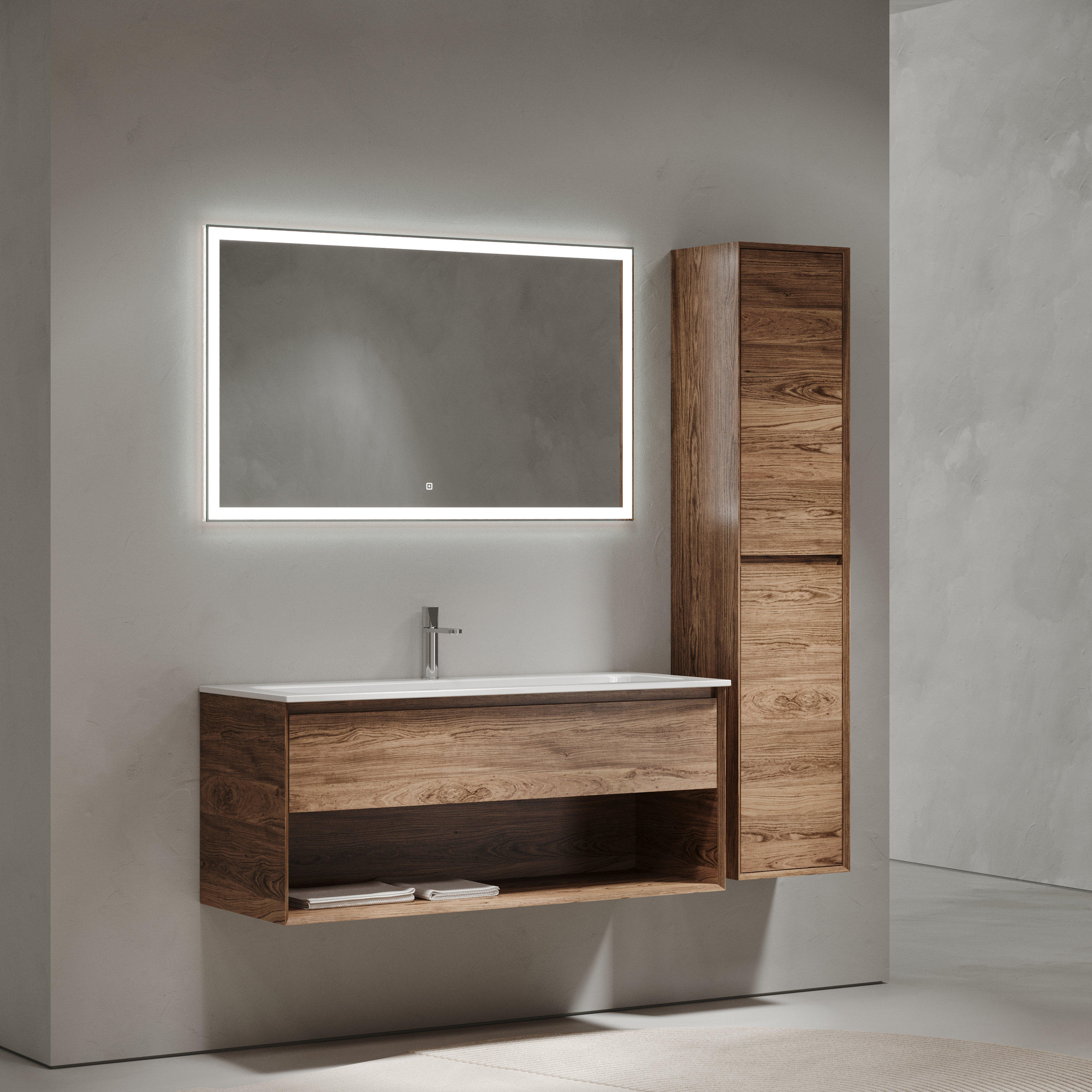 Мебель для ванной комнаты Sancos Marmi 1.0 120 см дуб чарльстон, цвет коричневый MR1.0120ECH - фото 2