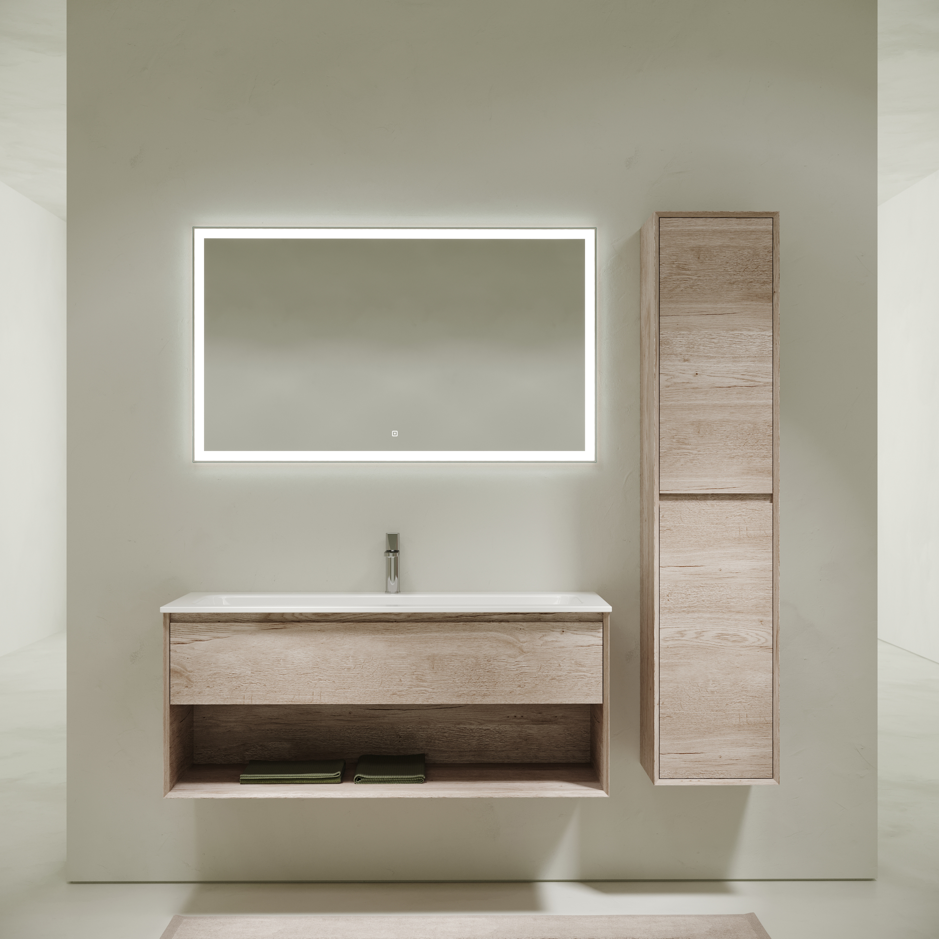 Мебель для ванной комнаты Sancos Marmi 1.0 120 см дуб галифакс натуральный, цвет коричневый MR1.0120EG - фото 1