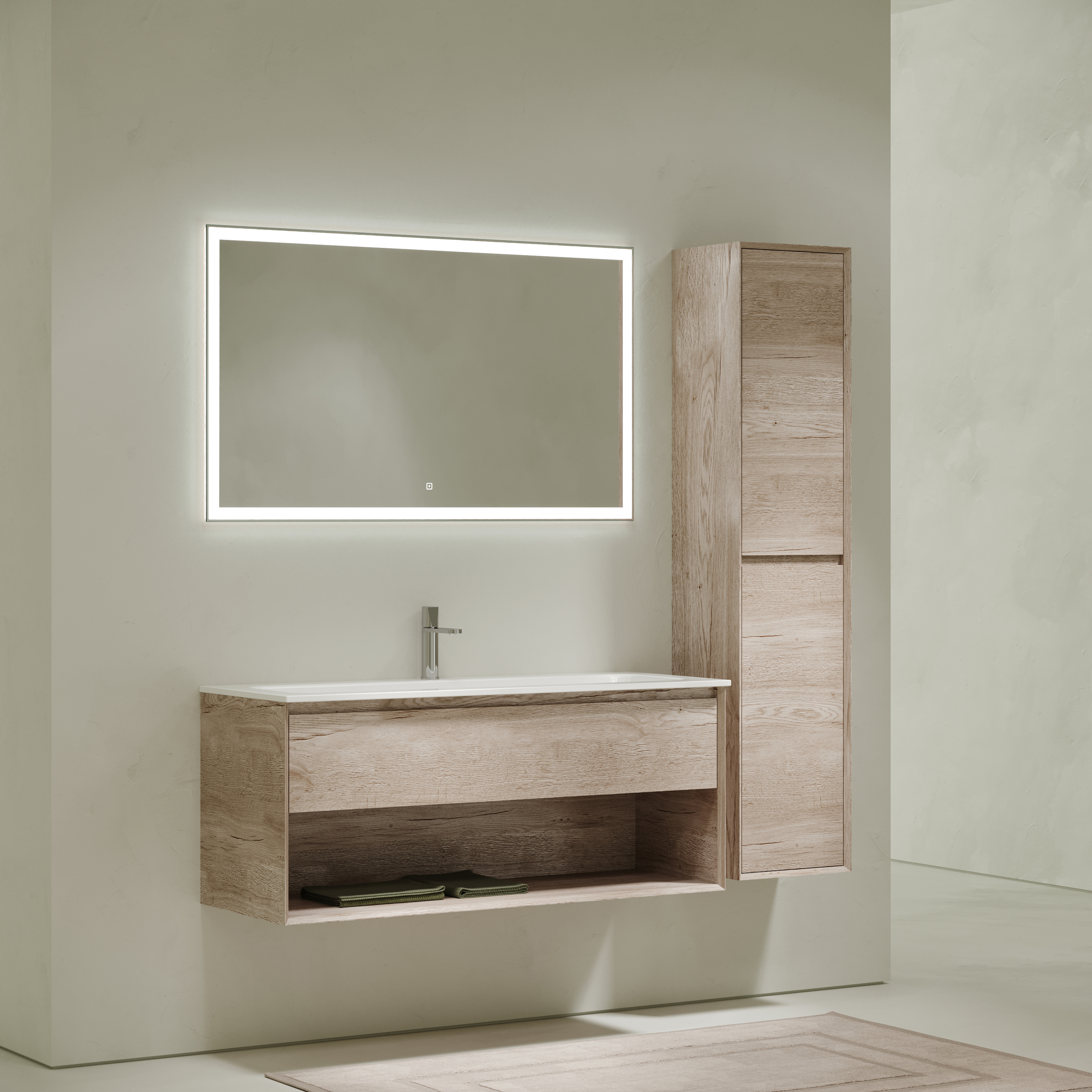 Мебель для ванной комнаты Sancos Marmi 1.0 120 см дуб галифакс натуральный, цвет коричневый MR1.0120EG - фото 2