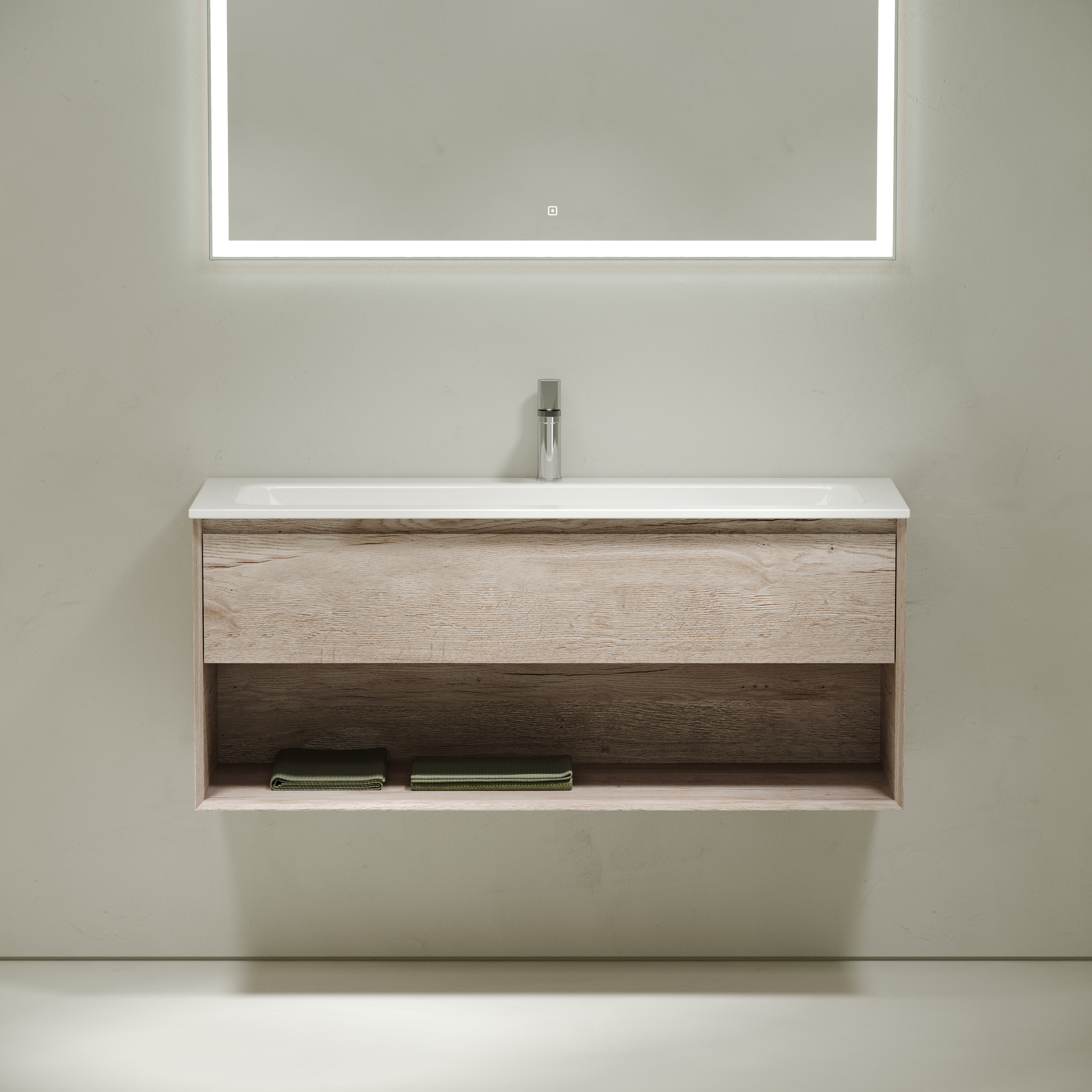 Мебель для ванной комнаты Sancos Marmi 1.0 120 см дуб галифакс натуральный, цвет коричневый MR1.0120EG - фото 3