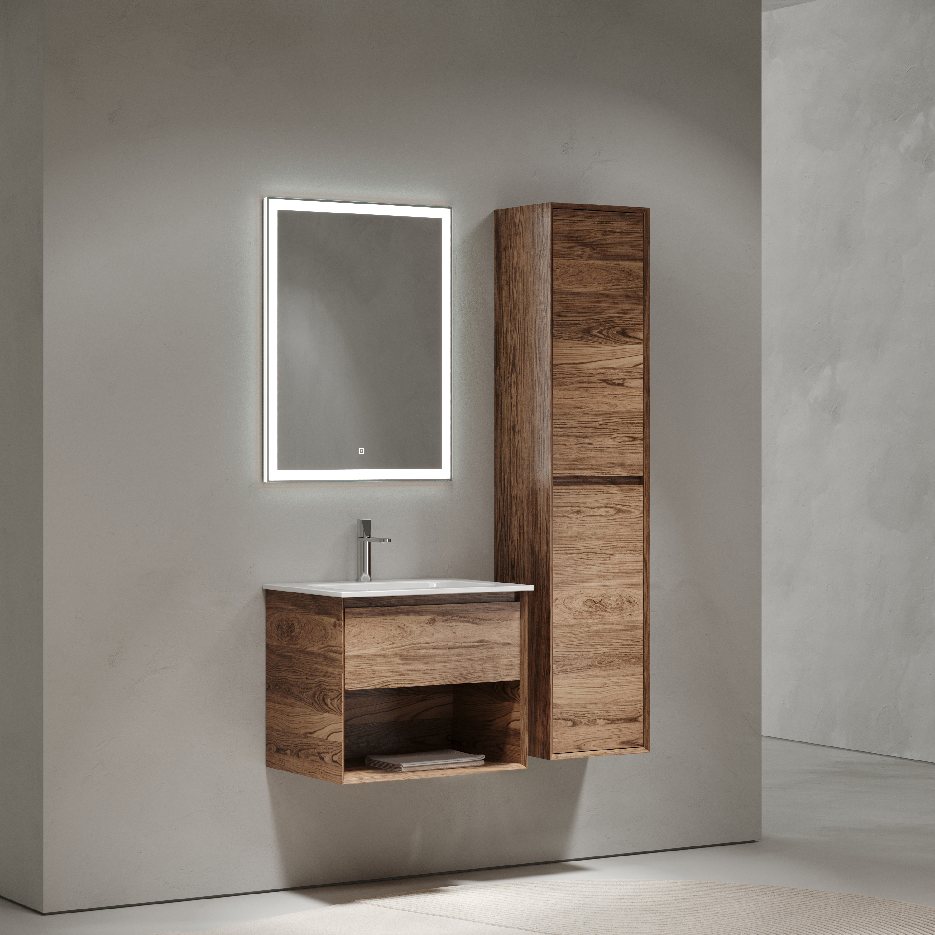 Мебель для ванной комнаты Sancos Marmi 1.0 60 см дуб чарльстон, цвет коричневый MR1.060ECH - фото 2