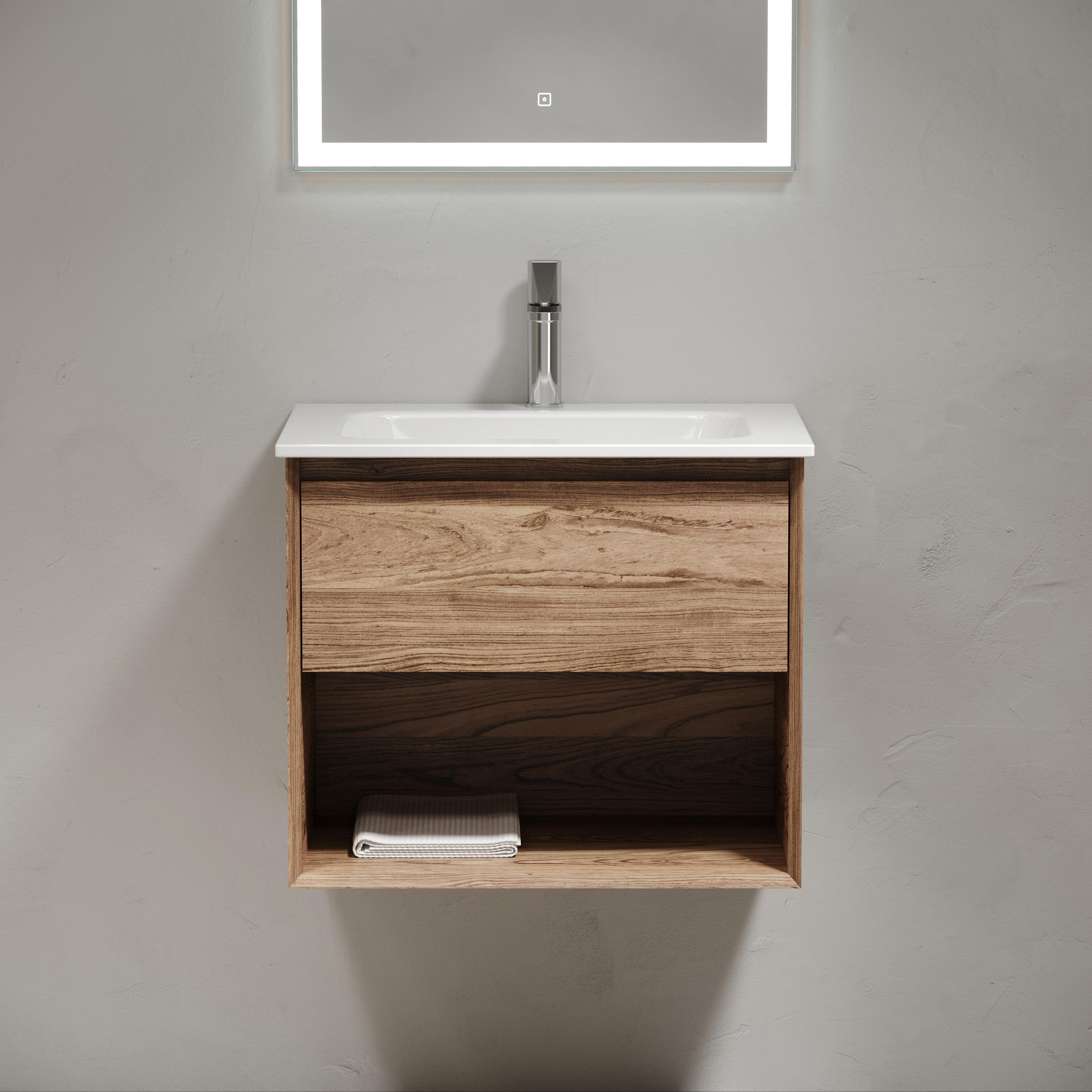 Мебель для ванной комнаты Sancos Marmi 1.0 60 см дуб чарльстон, цвет коричневый MR1.060ECH - фото 3