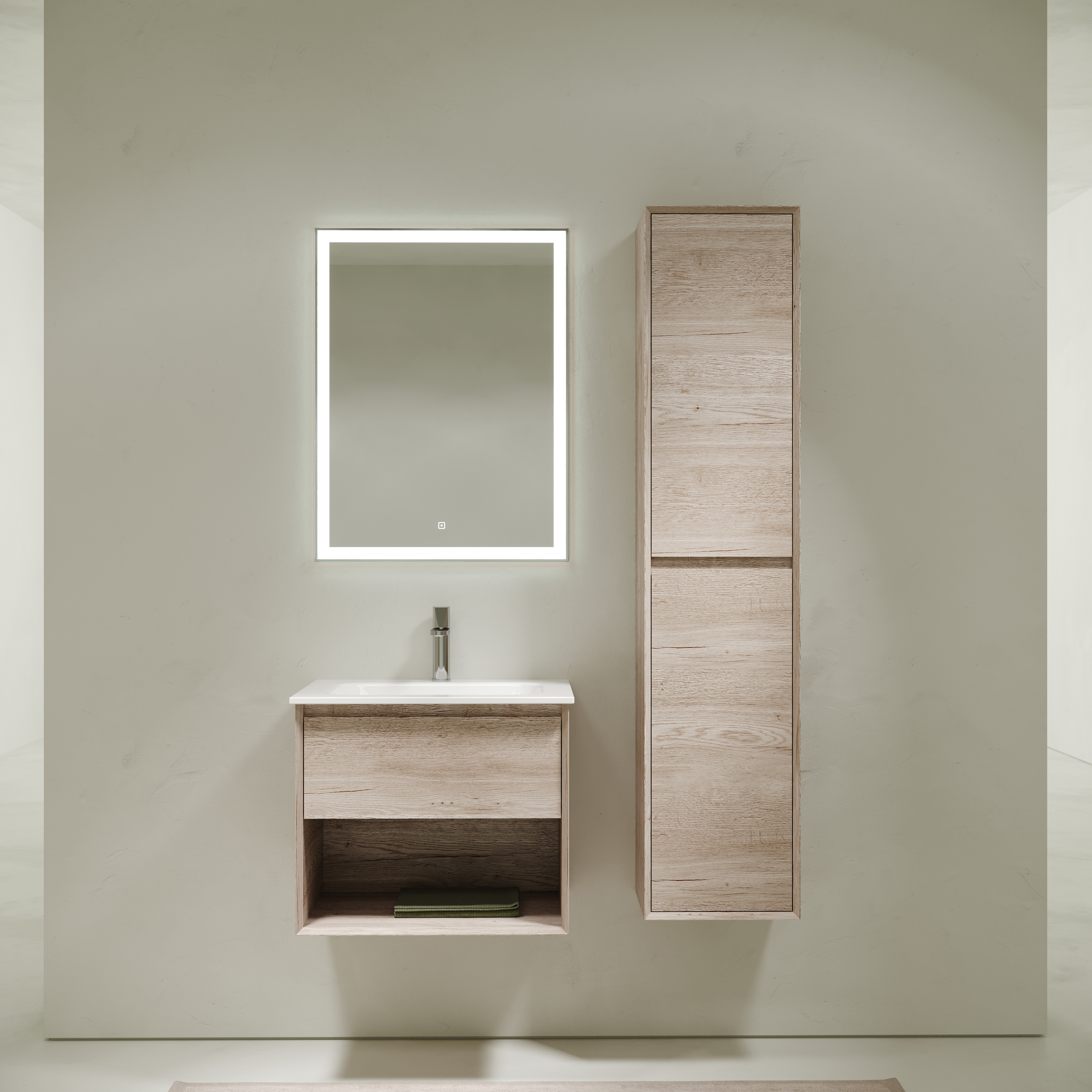 Мебель для ванной комнаты Sancos Marmi 1.0 60 см дуб галифакс натуральный, цвет коричневый MR1.060EG - фото 1