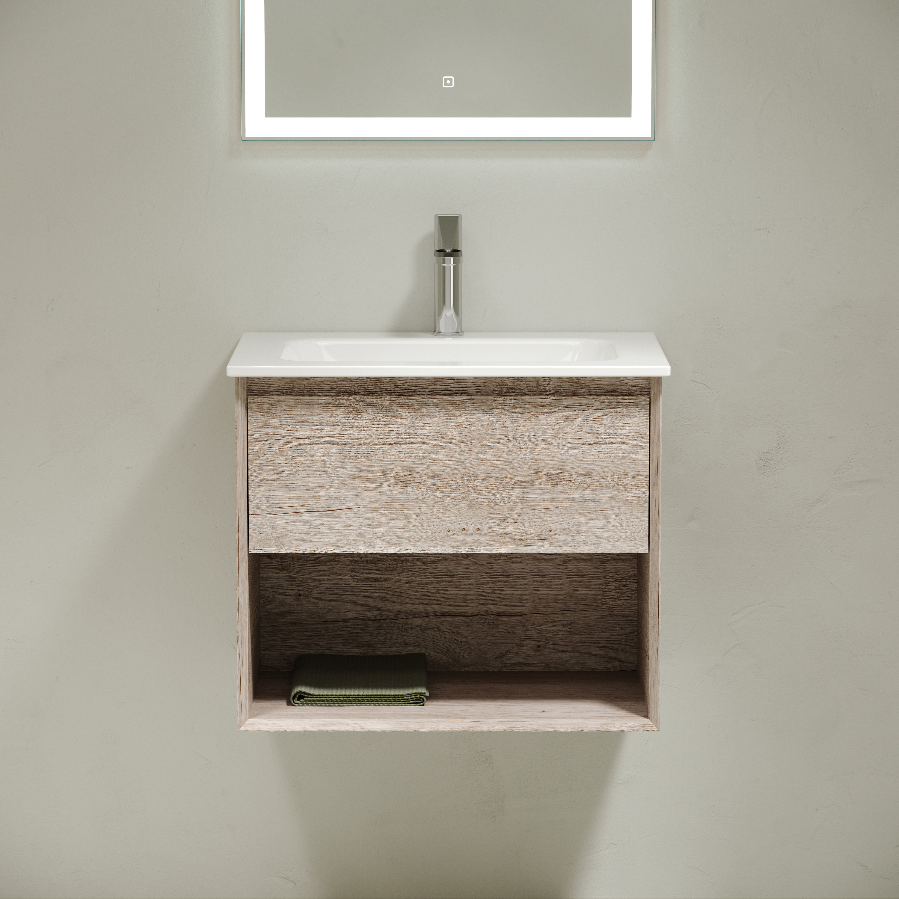Мебель для ванной комнаты Sancos Marmi 1.0 60 см дуб галифакс натуральный, цвет коричневый MR1.060EG - фото 2