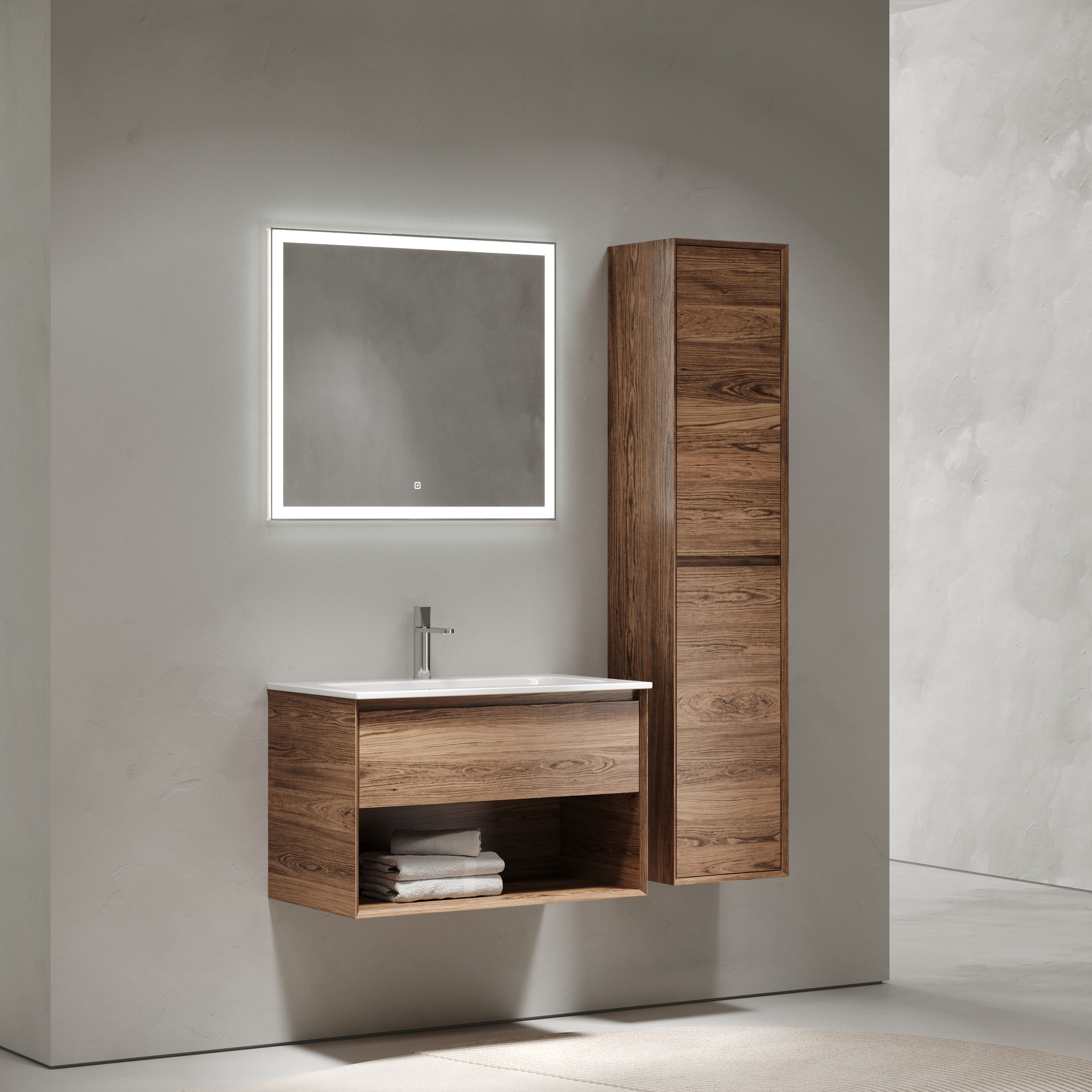 Мебель для ванной комнаты Sancos Marmi 1.0 80 см дуб чарльстон, цвет коричневый MR1.080ECH - фото 2