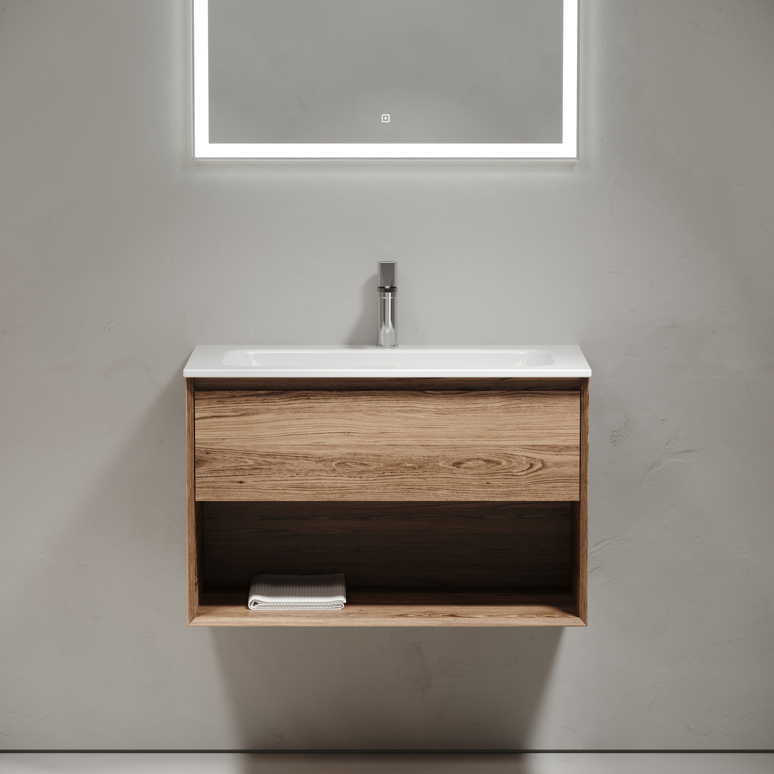 Мебель для ванной комнаты Sancos Marmi 1.0 80 см дуб чарльстон, цвет коричневый MR1.080ECH - фото 3