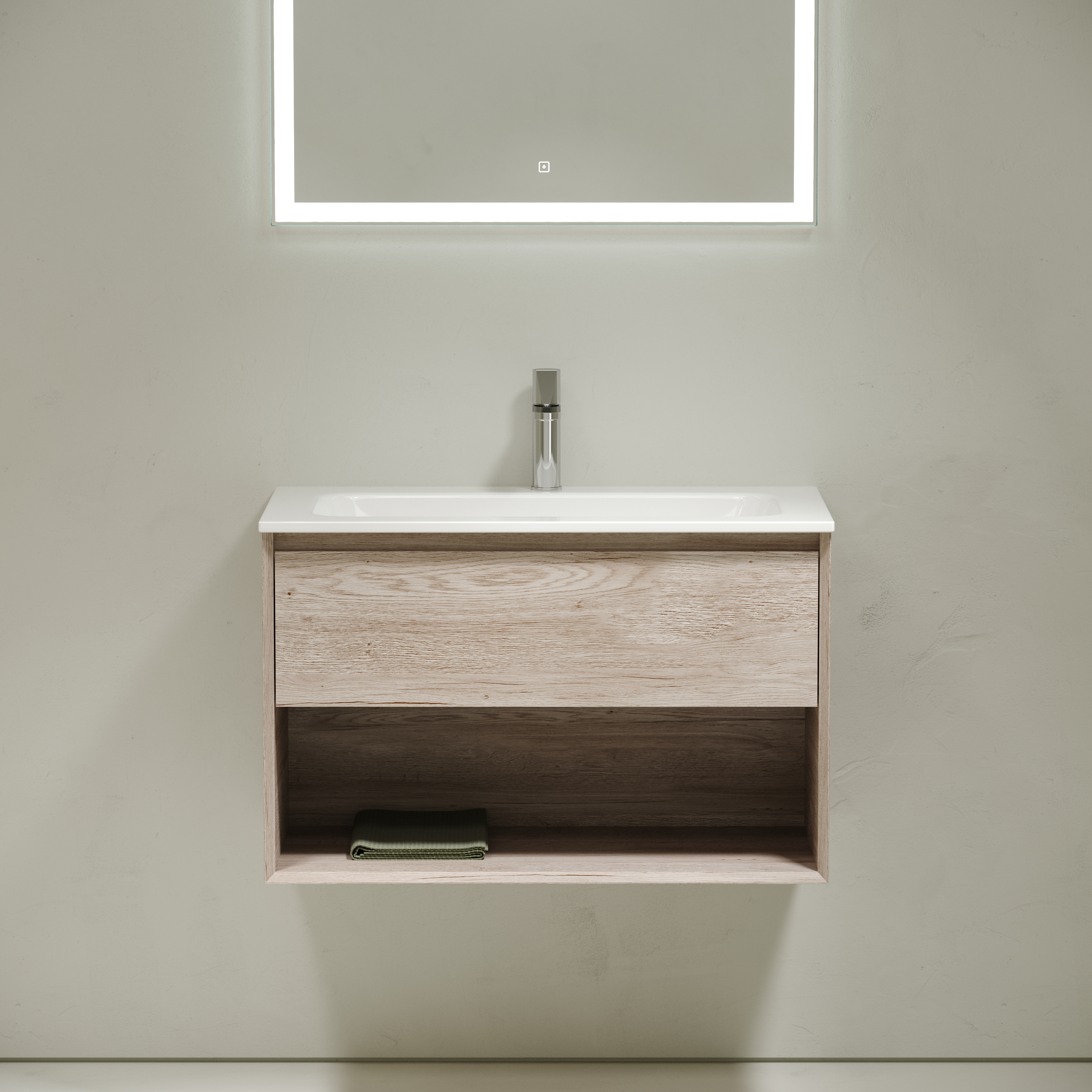 Мебель для ванной комнаты Sancos Marmi 1.0 80 см дуб галифакс натуральный, цвет коричневый MR1.080EG - фото 3