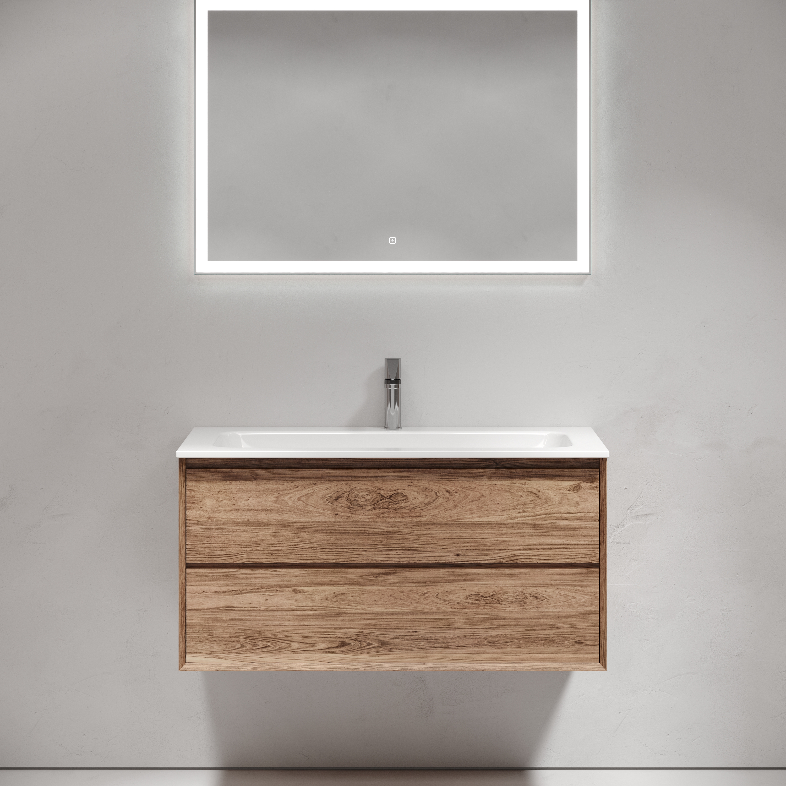 Мебель для ванной комнаты Sancos Marmi 2.0 100 см дуб чарльстон, цвет коричневый